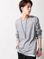 WEGO/アクセ付き無地ニットソー