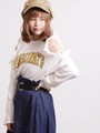 WEGO/オープンショルダーフリルロングTシャツ