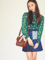 WEGO/デニムレトロＡラインミニスカート