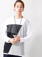 WEGO/ネックレス付き切替Tシャツ