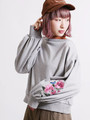 WEGO/パンジー刺繍ボリュームスウェット