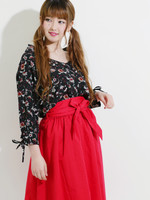 WEGO/フラワーVネックブラウス