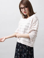 WEGO/モール透かし編みニット