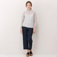 【50%OFF】【LIEN】ハイネックレースカットソー×キャミソールセット