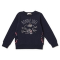 【50%OFF】【キッズ向け】ミントプリントマフラーアップリケつき裏起毛トレーナー