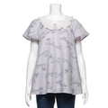 【50%OFF】【ニコ☆プチ掲載】バレエリボンロゴ柄プリーツ衿ブラウス