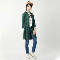 【50%OFF】タータンチェックシャツワンピース