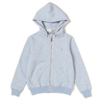 【50%OFF】【キッズサイズ向け】ワンポイント刺しゅう入り裏毛ジップパーカー