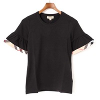 【新品】 クルーネック スリーブディテール 半袖 Tシャツ サイズL L バーバリーロンドン y-001297 BURBERRY LONDON ブラック メンズ