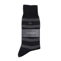 【新品】 ソックス ボーダー 25cm〜26cm バーバリーロンドン 70354 BURBERRY LONDON ブラック メンズ
