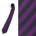 【新品】 ネクタイ（ストライプ）  バーバリーロンドン 50076 BURBERRY LONDON ブラック系×パープル系 メンズ