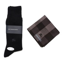 【新品】 ハンカチ　ソックスセット 25〜27 バーバリー 66070 BURBERRY ブラウン メンズ
