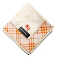【新品】 ハンカチ　チェック 大 バーバリーロンドン 69009 BURBERRY LONDON イエロー レディース