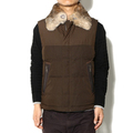 【新品】 バーバリーブラックレーベル ファーダウンベスト 9427 メンズ ブラウン系