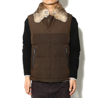 【新品】 バーバリーブラックレーベル ファーダウンベスト 9427 メンズ ブラウン系