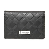 【新品】 ブラックレーベル クレストブリッジ エンボス　チェック　レザー　カードケース 11×7.5×1.5cm cb-000494 BLACK LABEL CRESTBRIDGE ブラック メンズ