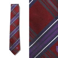 【新品】 ブラックレーベル・クレストブリッジ ネクタイ　チェック  67166 BLACK LABEL CRESTBRIDGE エンジ メンズ