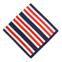 【新品】 ブルーレーベル クレストブリッジ ロゴ刺繍　ボーダー　ハンカチ　薄手  76386 BLUE LABEL CRESTBRIDGE レッド レディース