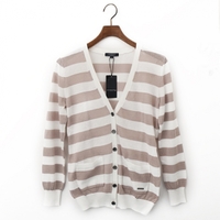 【新品】 ボーダーカーディガン 1 バーバリーロンドン 48412 BURBERRY LONDON ホワイト系×ベージュ系 レディース