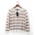 【新品】 ボーダーセーター 4 バーバリーロンドン 48406 BURBERRY LONDON ホワイト系×ベージュ系 レディース