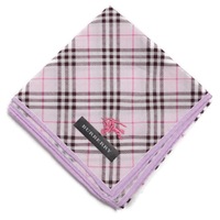 【新品】 薄手 ハンカチ チェック  バーバリー 72059 BURBERRY パープル レディース