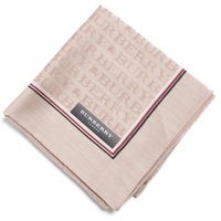 【新品】 薄手 ハンカチ 英字  バーバリー 72078 BURBERRY ベージュ メンズ
