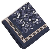 【新品】 薄手 ハンカチ 花柄  バーバリー 72255 BURBERRY ネイビー メンズ