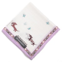 【新品】 薄手 ハンカチ 犬  バーバリー 72023 BURBERRY ホワイト レディース