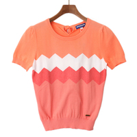 【新品】 半袖ニット 36 バーバリーブルーレーベル 48737 BURBERRY BLUE LABEL サーモンピンク系 レディース