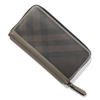 【新品】バーバリー ラウンドファスナー財布 33064 茶系 収納力抜群！