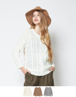 ゆったりケーブル編みニット【メール便可／100】