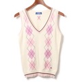 アーガイルニットベスト 38 バーバリーブルーレーベル 01000020 BURBERRY BLUE LABEL ホワイト レディース