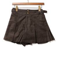 グレンチェックプリーツキュロットパンツ 36 バーバリーブルーレーベル 67098 BURBERRY BLUE LABEL ブラウン レディース