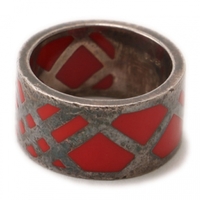 シルバーリング 9 バーバリーブルーレーベル 53296 BURBERRY BLUE LABEL シルバー系×レッド系 レディース