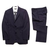 ストライプ柄ノッチドラペルシングルテーラードジャケットスーツ 38R バーバリーブラックレーベル 65884 BURBERRY BLACK LABEL ネイビー メンズ