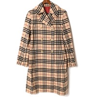 チェック総柄ウールロングコート  バーバリーロンドン br01002053 BURBERRY LONDON ベージュ レディース