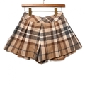 チェック柄サイドジッププリーツミニスカート ブラウン 36 バーバリーブルーレーベル 67673 BURBERRY BLUE LABEL ブラウン レディース