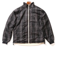 チェック柄ジップアップリバーシブルブルゾン M バーバリーゴルフ 65364 BURBERRY GOLF ブラック×ベージュ メンズ