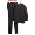 チェック柄ノッチドラペルテーラードシングルジャケットスーツ 36R バーバリーブラックレーベル 69239 BURBERRY BLACK LABEL ネイビー メンズ