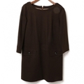 バックジップウールワンピース 38 バーバリーブルーレーベル br01000845 BURBERRY BLUE LABEL ブラウン レディース