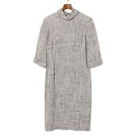 バックジップハイネックワンピース 38 バーバリーロンドン 70118 BURBERRY LONDON グレー レディース