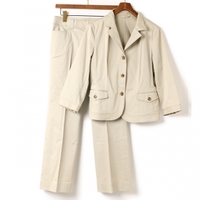 パンツスーツセットアップ　ステンカラー 42 バーバリーロンドン 01000615 BURBERRY LONDON ベージュ レディース