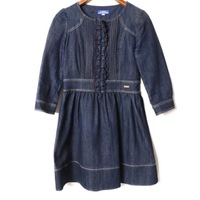 フリル装飾デニムワンピース 38 バーバリーブルーレーベル br01001534 BURBERRY BLUE LABEL ブルー レディース