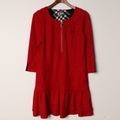 フロントジップウールワンピース 38 バーバリーブルーレーベル br01001006 BURBERRY BLUE LABEL レッド レディース