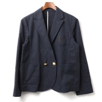 ブルーレーベルクレストブリッジ エンブレム刺繍金ボタンテーラードジャケット 38 01000071 BLUE LABEL CRESTBRIDGE ネイビー レディース