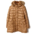 ラクーンファー装飾ダウンコート 38 バーバリーブルーレーベル br01001981 BURBERRY BLUE LABEL ブラウン レディース
