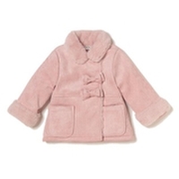 【50%OFF】リボンつきフェイクムートンコート