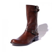 レザーエンジニアブーツ ブラウン メンズ バーバリーブラックレーベル