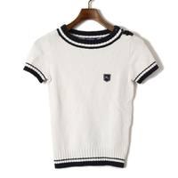 ローゲージニット　ベスト M バーバリーブルーレーベル 58743 BURBERRY BLUE LABEL ネイビー系×ホワイト系 レディース