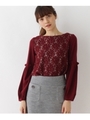 起毛レースカットソー/ボルドー(064)
